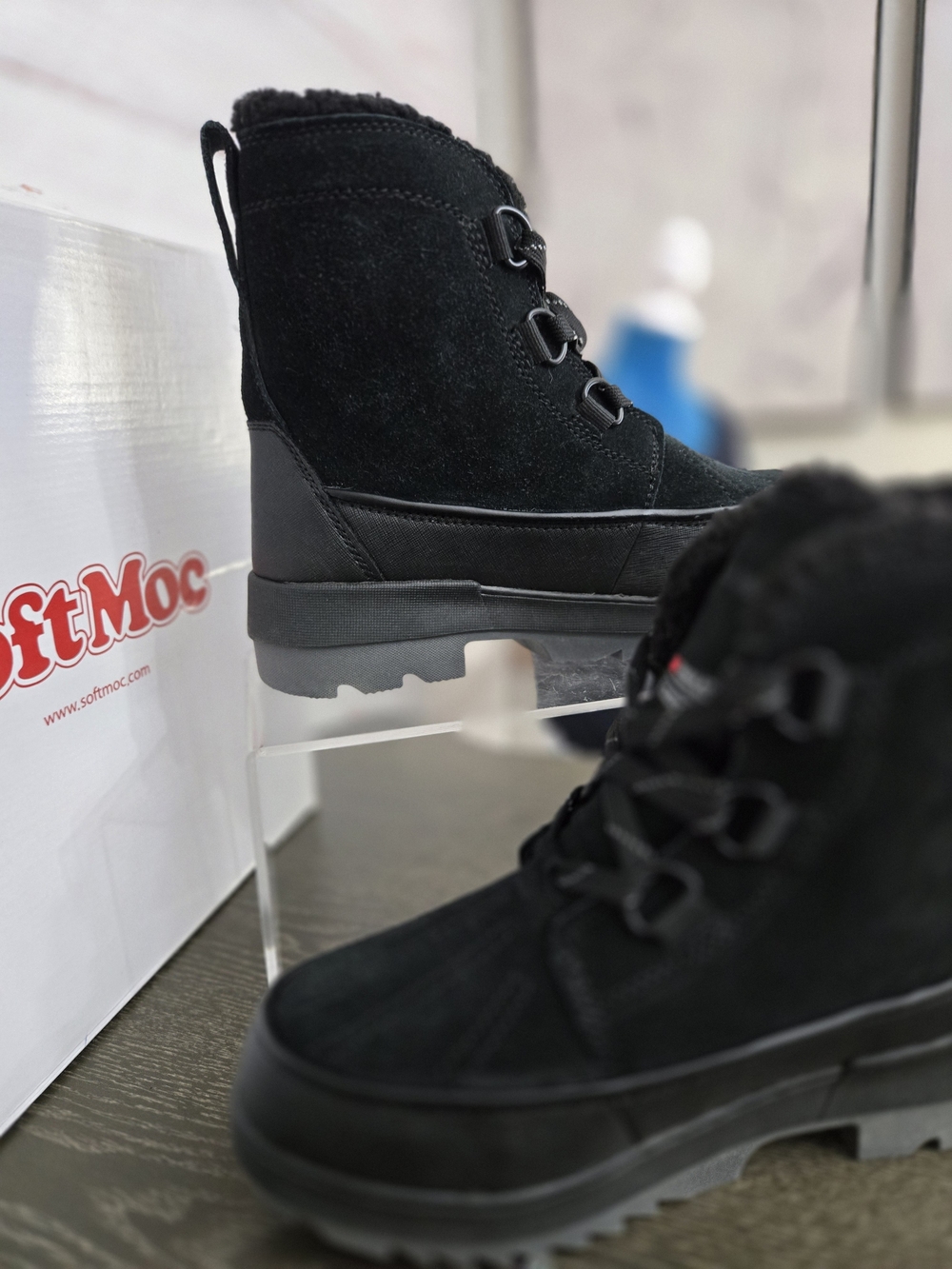 NWB SoftMoc Stephanie3 Women's Size 7 Black Leather Winter Boots